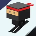 Hình ảnh một nhân vật ninja phong cách khối vuông với dải băng đỏ trên đầu