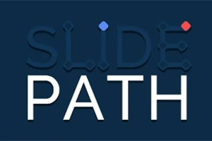 Chữ SLIDE và PATH trên nền xanh, với các chấm đỏ và xanh ở góc