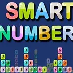 Chữ SMART NUMBERS với các khối số màu sắc xếp chồng lên nhau trên nền xanh