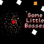 Hình ảnh có nền đen với các hình vuông màu trắng và cam xung quanh, cùng dòng chữ Some Little Bosses