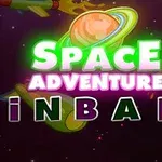 Hình ảnh có dòng chữ Space Adventure Pinball với nền là không gian vũ trụ cùng các hành tinh và tên lửa
