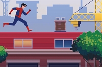 Nhảy trên mái nhà và tránh chướng ngại vật cùng Spider-Boy