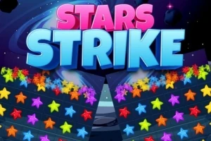 Hình ảnh với dòng chữ Stars Strike phía trên và các ngôi sao nhiều màu sắc xếp thành từng hàng bên dưới