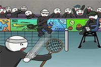 Trận cầu lông kịch tính với nhân vật que!