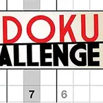 Chữ Sudoku Challenge nổi bật với màu đỏ và đen trên nền bảng số ô vuông