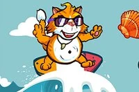 Lướt qua biển nguy hiểm với chú mèo, thu thập vỏ sò và tránh