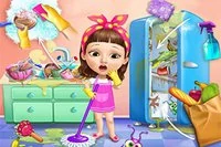 Chơi trò trang trí nhà và dọn dẹp sân chơi bừa bộn cho trẻ em!