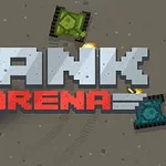 Tanks đấu chiến trên nền đất xám với tiêu đề TANK ARENA ở giữa