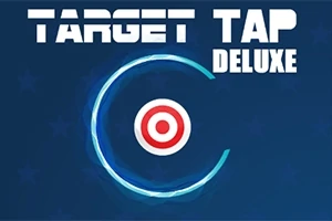 Màn hình có chữ Target Tap Deluxe với hình ảnh vòng tròn đích màu đỏ và trắng trên nền xanh