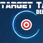 Màn hình có chữ Target Tap Deluxe với hình ảnh vòng tròn đích màu đỏ và trắng trên nền xanh