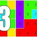 Số 13 lớn màu trắng nổi bật trên nền các ô vuông màu sắc, bên cạnh là các số từ 1 đến 5 trong các ô màu khác nhau