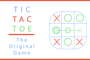 Hình ảnh có chữ TIC TAC TOE The Original Game bên trái và lưới caro với các ký hiệu X và O bên phải