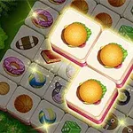 Hình ảnh hiển thị các khối có hình thức ăn, trong đó ba khối bánh hamburger được làm nổi bật với ánh sáng lấp lánh