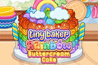 Nướng chiếc bánh cầu vồng ngọt ngào trong Tiny Baker Rainbow Buttercream Cake