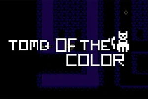 Chữ trắng TOME OF THE COLOR xuất hiện trên nền đen tím với hình ảnh một chú mèo