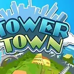 Hình ảnh một quả địa cầu với các công trình nổi tiếng và chữ Tower Town trên bầu trời xanh
