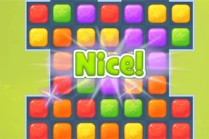 Các khối vuông nhiều màu sắc với chữ Nice!