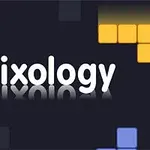 Hình ảnh có chữ Trixology ở giữa với các khối màu xanh dương, vàng và xanh lá cây ở các góc trên nền đen