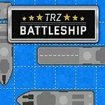 Các tàu chiến màu xám nằm trên nền lưới màu xanh, với biển tên TRZ Battleship