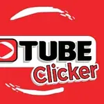 Logo với nền đỏ, có biểu tượng nút play và chữ Tube Clicker nổi bật