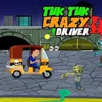 Người lái xe tuk-tuk cố gắng chạy trốn khỏi zombie và một con chó trong thành phố về đêm