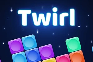 Nền màn đêm đầy sao với các khối vuông nhiều màu sắc và từ Twirl phát sáng