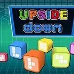 Hình ảnh hiển thị các khối lập phương nhiều màu sắc với chữ UPSIDE down ở phía trên nền xanh lưới