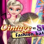 Hai cô gái với phong cách thời trang khác nhau, một cô mặc đồ vintage và một cô mặc đồ swag