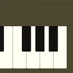Bàn phím piano với phím trắng và đen sắp xếp xen kẽ trên nền màu nâu