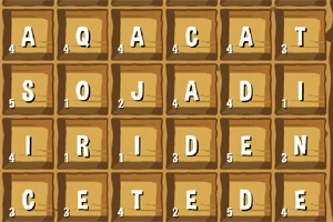 Các ô vuông chứa chữ cái với số ở góc, xếp thành một lưới