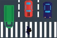 Người đi bộ này sống mãi mãi mắc kẹt trên vạch qua đường