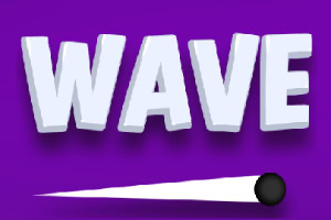 Chữ WAVE màu trắng trên nền tím với một quả bóng đen có đuôi màu trắng phía dưới
