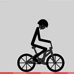 Người que đội mũ bảo hiểm đang đi xe đạp trên nền xám với đường viền đỏ bên dưới