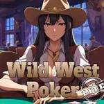 Một cô gái tóc đen mặc trang phục cao bồi đang ngồi tại bàn poker trong một sòng bạc phong cách miền Tây hoang dã