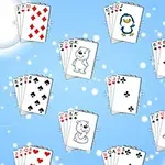 Nhiều bộ bài khác nhau với hình ảnh các loài động vật trên nền xanh có chấm trắng