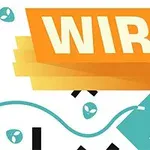 Chữ WIRE nổi bật trên nền trắng với các hình khối màu cam và xanh lam
