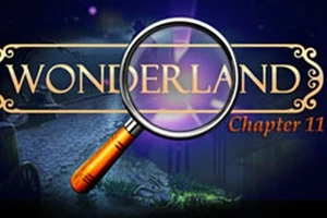 Kính lúp phóng to một phần từ Wonderland Chapter 11 trên nền tối