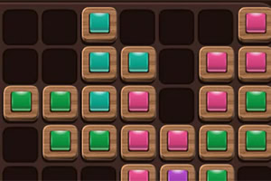 Complete rows and columns in this wooden block puzzle
