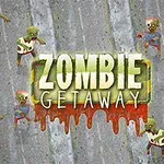 Hình ảnh có các nhân vật zombie nhỏ trên nền màu xám với chữ Zombie Getaway lớn ở giữa